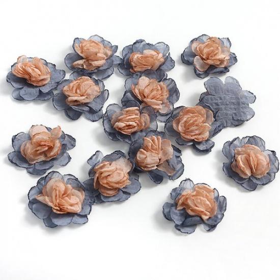 5pcs DIY 4cm Retro Fake Flowers Artificial Floral for Headdress Handbag Hat Sew