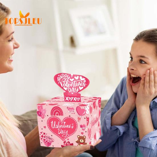 Копилка, подарочная коробка для денег на День святого Валентина, выдвижная карта и прозрачные пакеты, украшение-сюрприз