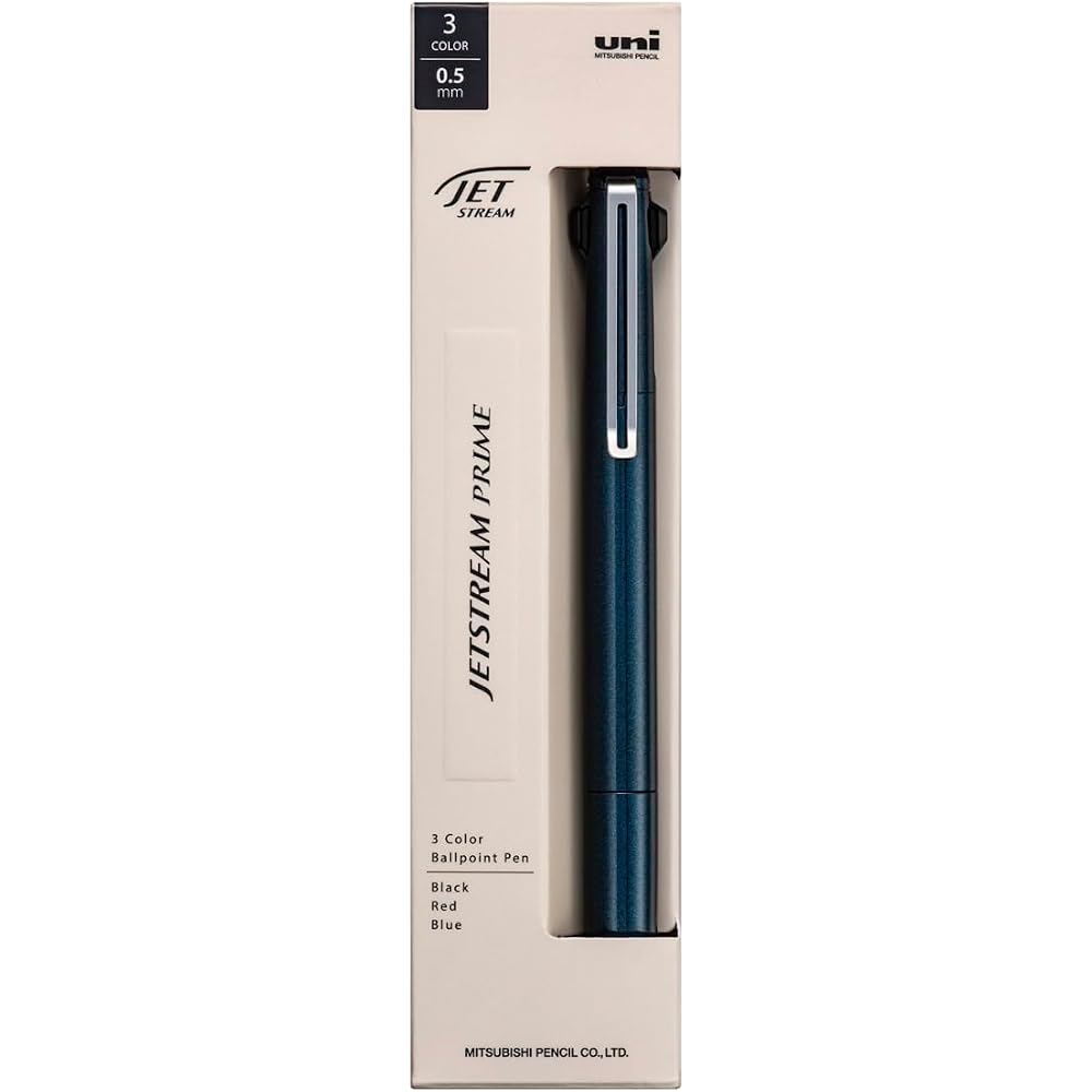 Трехцветная шариковая ручка Mitsubishi Pencil Jetstream Prime 0.5 Темно-синяя SXE3350005D.9