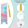 WTEMPO Clear Acrylic Blank Colorful Tassel Bookmarks Hand-Painted Bookmarks Gifts for Book Lovers/Readers DIY Hanging Tags Labels Making Accessories