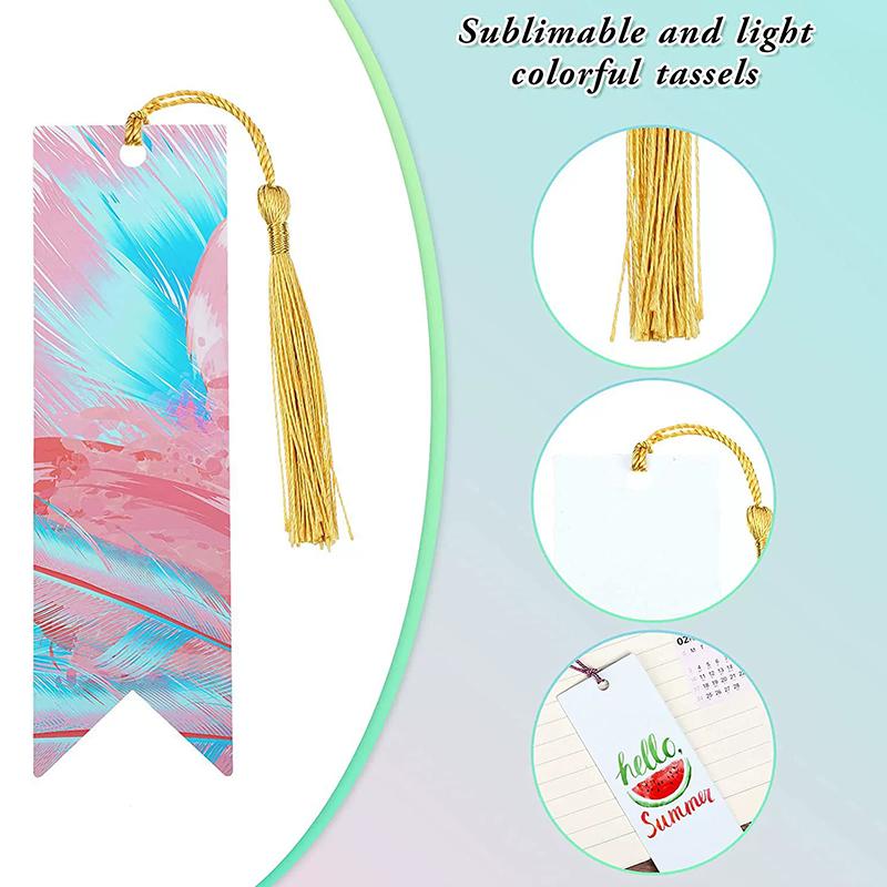 WTEMPO Clear Acrylic Blank Colorful Tassel Bookmarks Hand-Painted Bookmarks Gifts for Book Lovers/Readers DIY Hanging Tags Labels Making Accessories