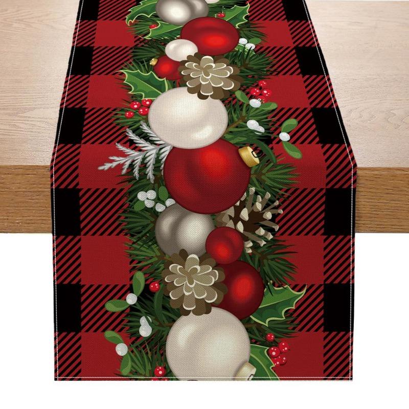 Table Runner New Christmas Decoration Creative Printing Table Decoration Cloth Christmas Holiday Kitchen Tablecloth