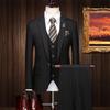 Мужские костюмы Мужской деловой повседневный профессиональный свадебный костюм-тройка