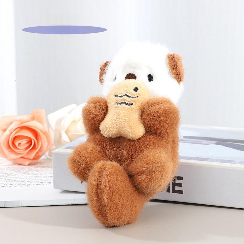 Милая обнимающаяся рыбка морская выдра брелок плюшевая кукла игрушка рюкзак подвеска украшение музей океана