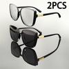 2 ШТ. Модные квадратные солнцезащитные очки женские, роскошный бренд, большая оправа, кошачий глаз, солнцезащитные очки для женщин, классические винтажные очки, женские очки