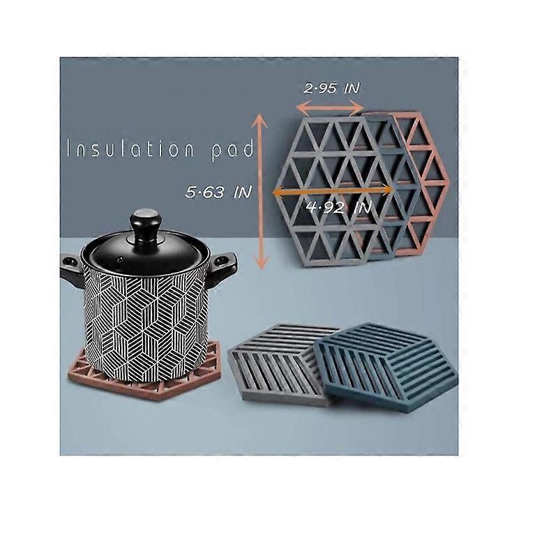 Silicone Trivet Mats And Hot Pads 8 Pcs 5.63 4.92 In Hexagon Heat Resistant Multifunction Kitchen Tool For Bowl Mats, Dish Mats, Placemats, And Drink