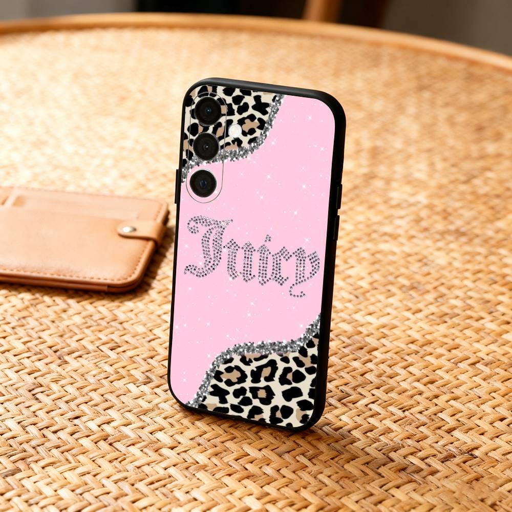 Розовый чехол для телефона J-Juicys C-Coutures для Samsung A73, A21s, A22, A31, A32, A52, A53, A71, A80, Мягкий черный корпус