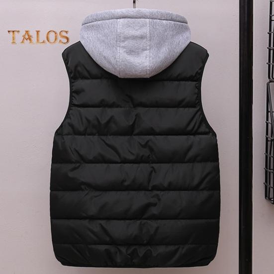 Мужской жилет с капюшоном, завязывающийся на шнурок, без рукавов, с карманами, застежка-молния, теплый, удобный пуховый жилет