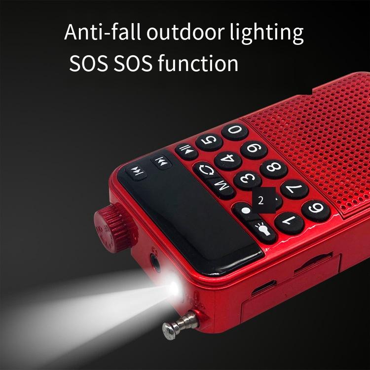 Portable Mini Radio Bluetooth Speaker Flashlight LED Display TF Card High Volume Speaker MP3 Player for The Elderly
