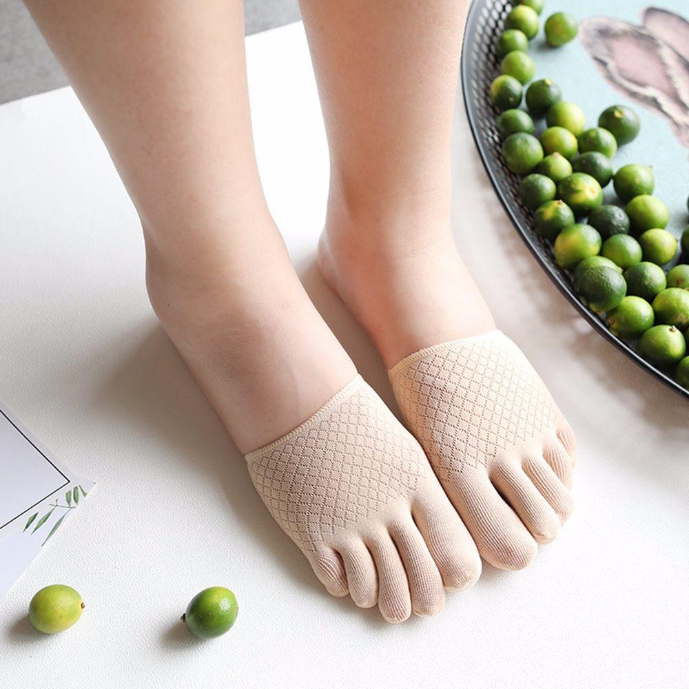 Invisible Thin Non-slip Women Summer Sock Slippers Half Palm Socks Open Toe Socks Cotton