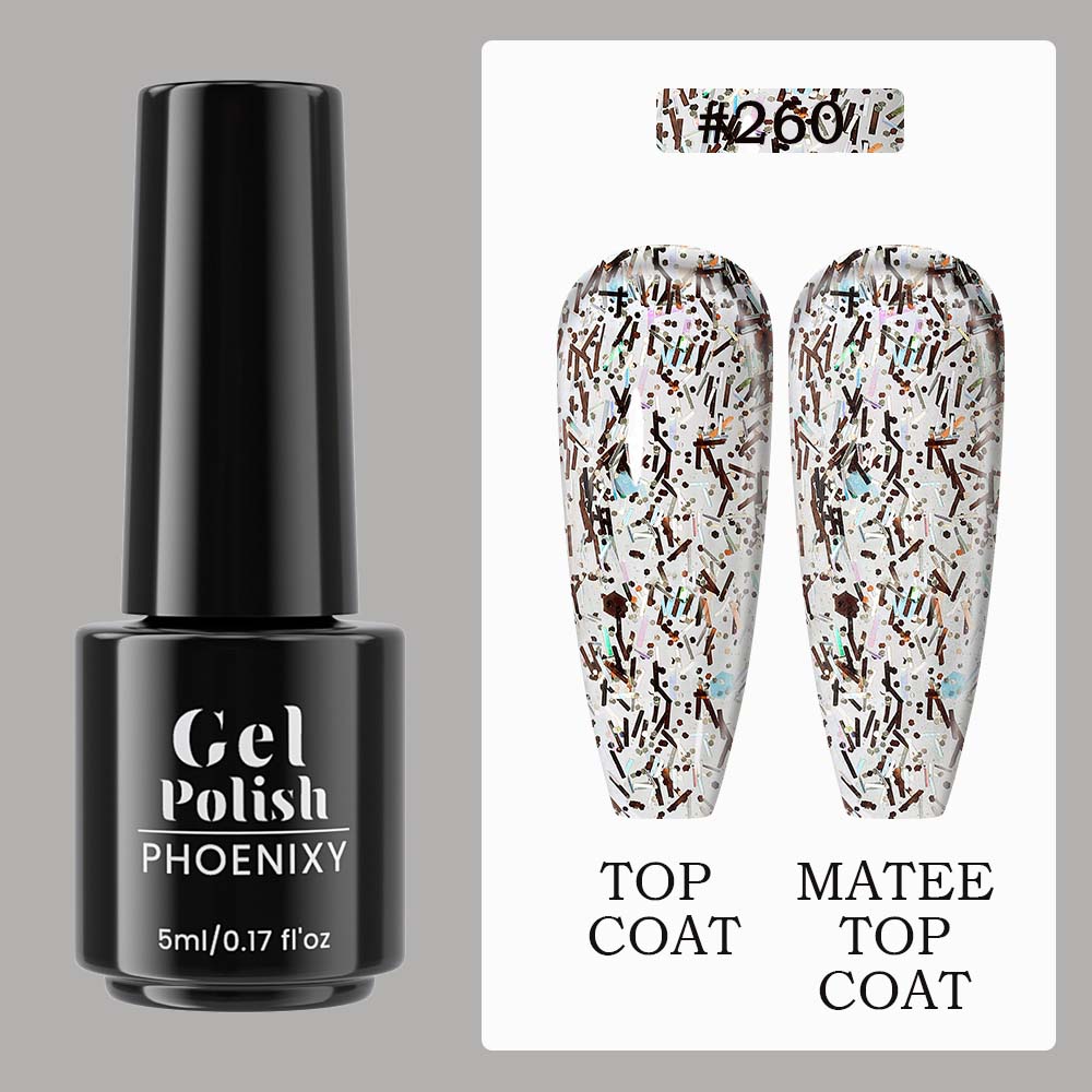 PHOENIXY 5ML Long-lasting Gel Nail Polish Top Base Coat Needed UV LED Soak-off Gel Nail Varnishes