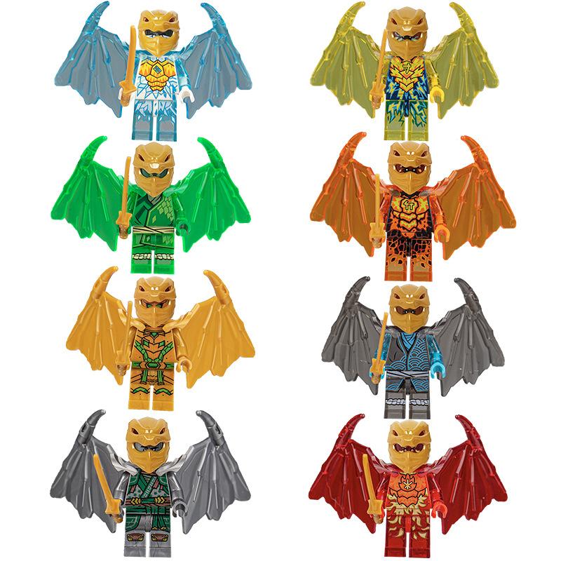 Золотой конструктор в форме дракона, кукла-мальчик, развивающая игрушка