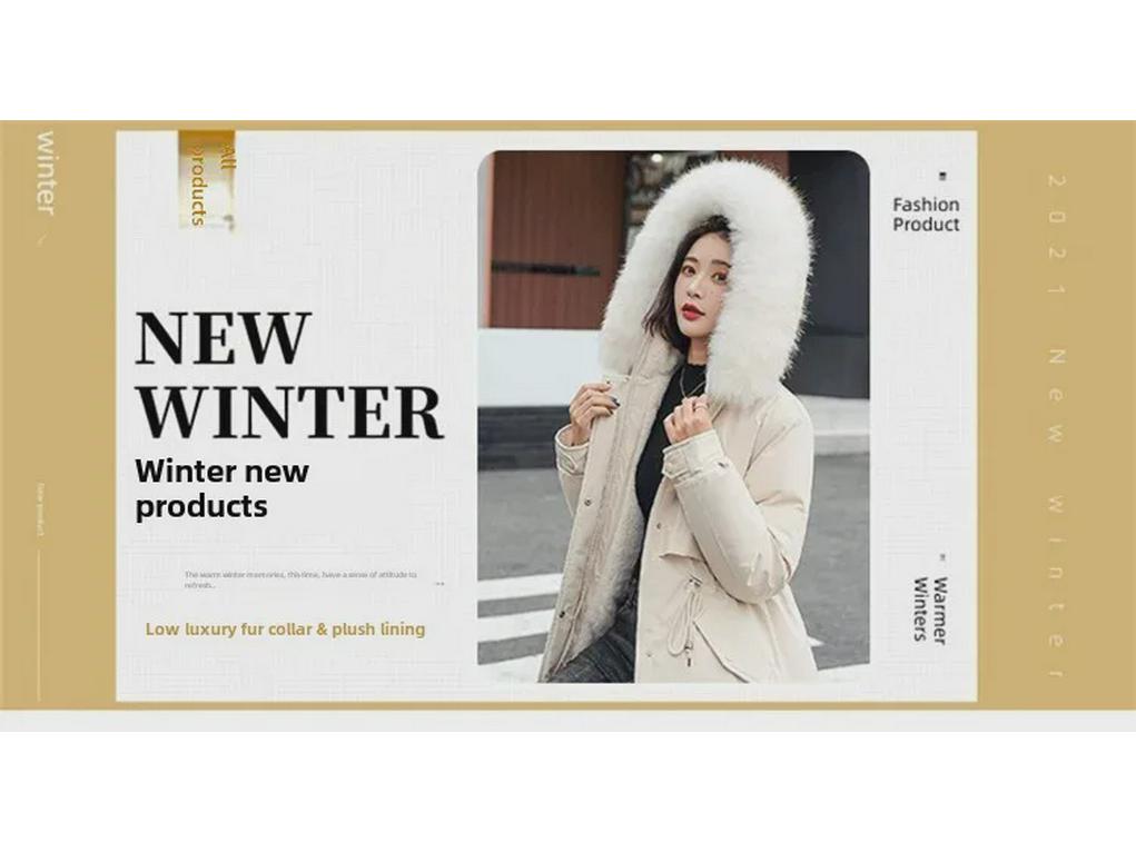 Женская повседневная куртка средней длины из хлопка в корейском стиле с меховым воротником