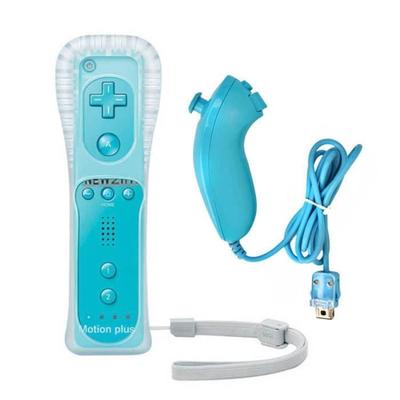 Встроенный контроллер Motion Plus и Nunchuck для Nintendo Wii Голубой