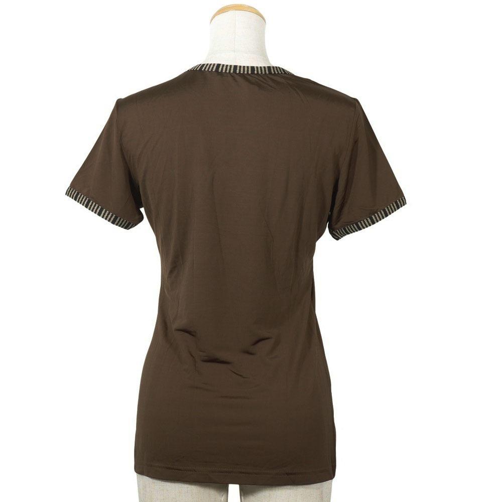 Fendi Футболка с логотипом, короткий рукав, цвет Pi Pink Brown, вискоза, женская, б/у