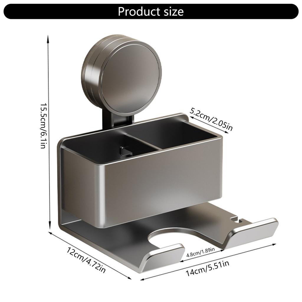 Suction Cup Hair Dryer Holder Wall No Drill Shelf Wall Mounted Hair Dryer Storage Rack Hair Blow Dryer Holder Enduring