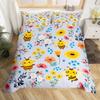 Bees Duvet Cover Sets For Kids Boys Girls Teens Queen Size Lightweight Down Bedding Set 2 Pillowcases 1 Comforter Cover No Quilt