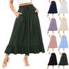 Женская модная и повседневная эластичная резинка на поясе, черный карман с грибковым краем, однотонная юбка