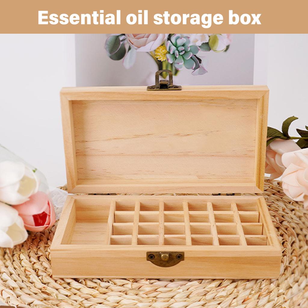 Compact Wood Essential Oils Organizers Multi Purpose Wood Storage Box Organizers For Essential Oils And Accessories