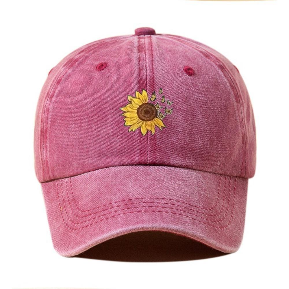 Sunflower Pattern Dad Trucker Hat Adjustable Sun Hat Fashion Baseball Cap  Unisex