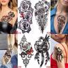 1PCS Waterproof Tattoos Temporary Tattoo Sticker Flowers Rose Body Tattoos for Women Art Arm Hand Tattoos Wolf Tiger Lion Painting Tatoos