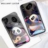 Для Xiaomi 13T 12T 11T 10T Pro 12 12X 12S Redmi 13C 12C Note 13 12 11 Pro 12S Huawei милый дизайн панды противоударный глянцевый закаленный стеклянный чехол для телефона