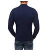 Men's Casual Zipper High Neck Pullover Long Sleeve Fashionable Casual Solid Color Knitted Sweatshirt