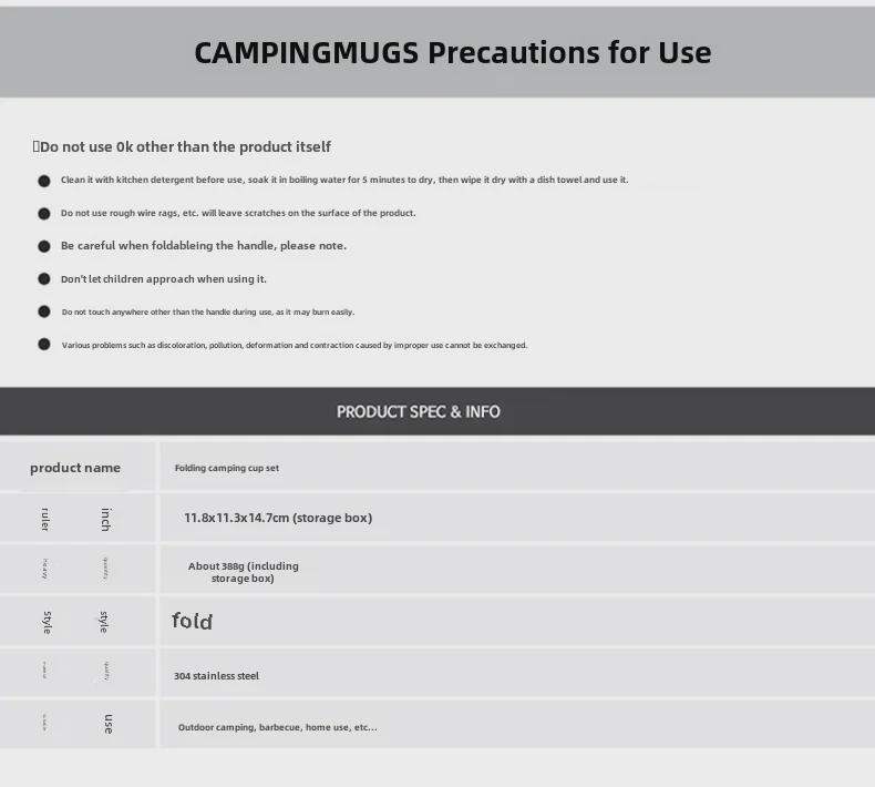 CLS 2-Piece Outdoor Camping Pot Set: 304 Stainless Steel, Lightweight, Folding, Portable for Travel & Mountaineering.