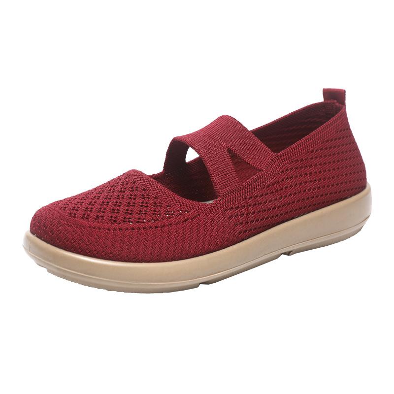 Новые летние мамины туфли мягкая подошва удобные туфли на плоской подошве дышащие туфли с полым сетчатым верхом