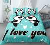 Panda Bedding Set Single Twin Full Queen King Size Cartoon Animals Bed Set Aldult Kid Bedroom Duvetcover Sets 3D Anime 039