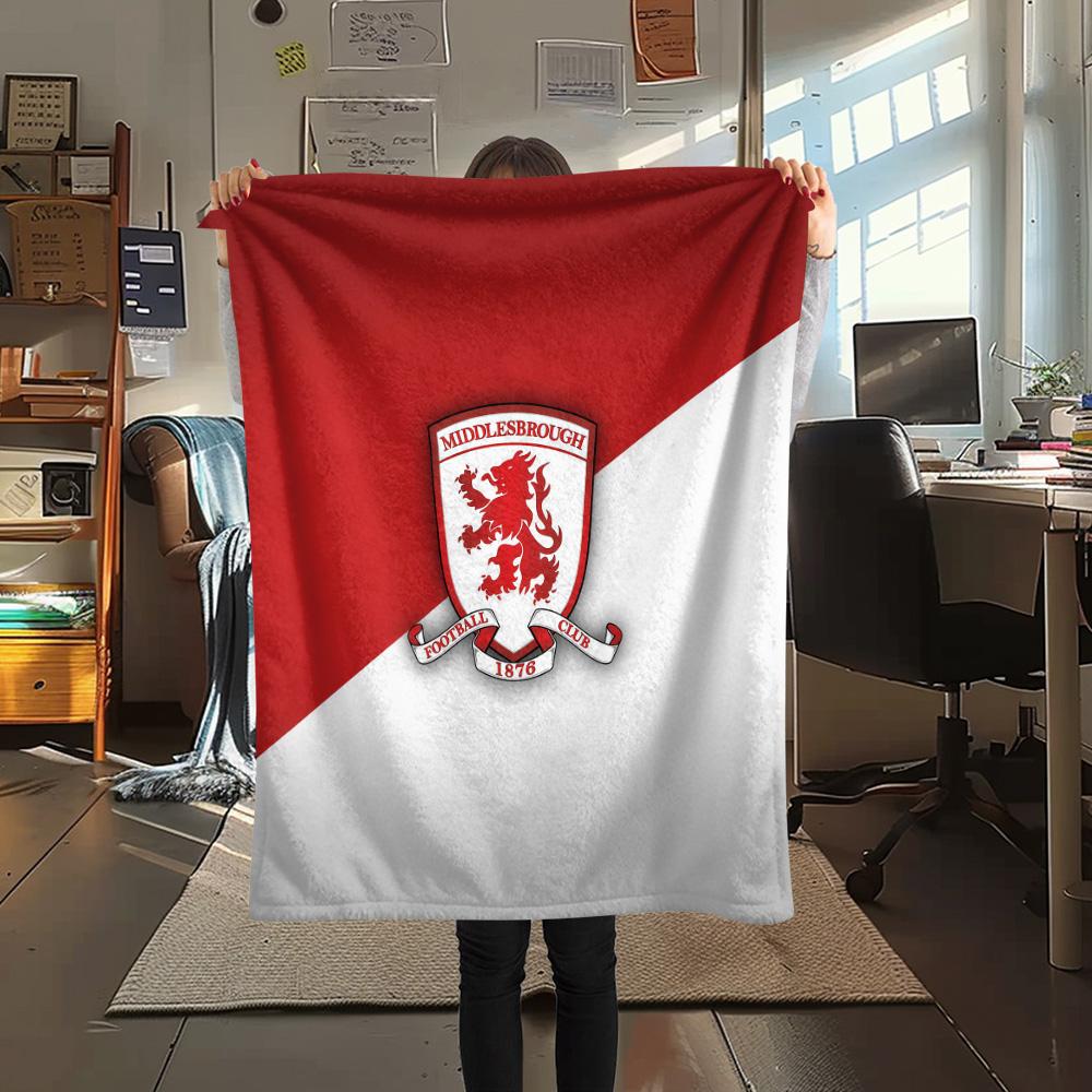 Middlesbrough FC Flannel Blanket, High quality Comfortable for All Seasons, Home Decor, Warmth and Comfort