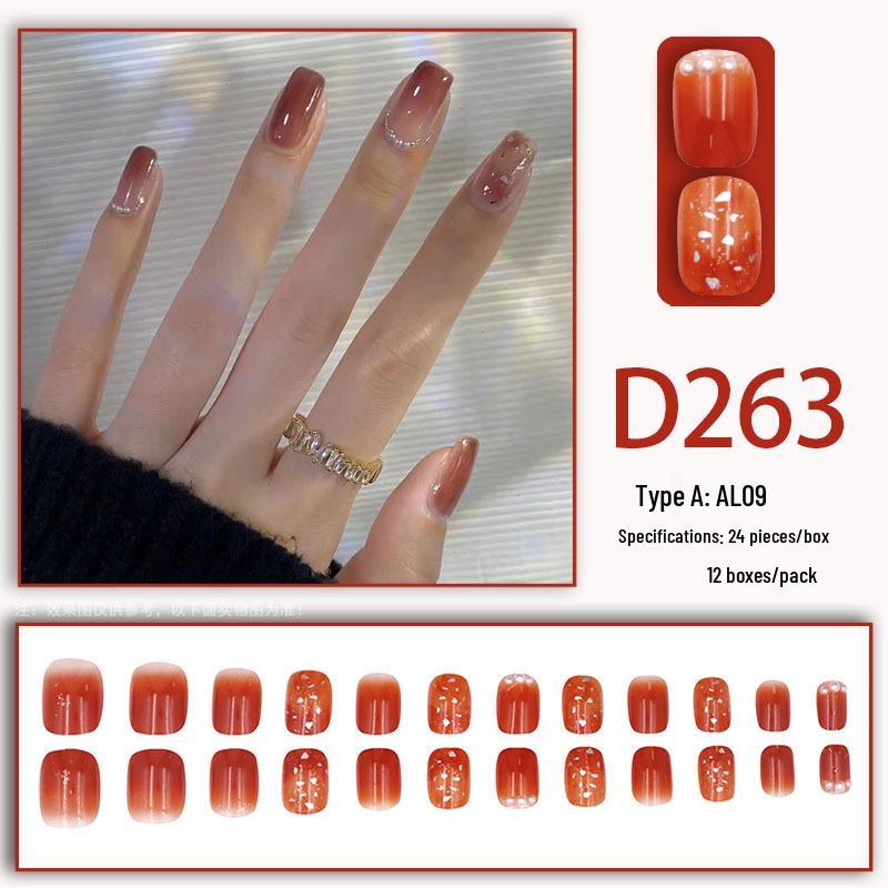 Sweet Fairy Detachable Press-On Nails: Cute Blush Translucent Finished Nails for Girls