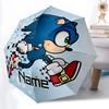 1pc Sonic Running Custom Name Automatic Folding Umbrella - Compact 8-Rib Design, Durable Plastic & Iron, Daily Use 011