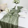 Wrinkled Cloth Table Runner for Birthday Parties and Weddings - Voile Twist Decoration