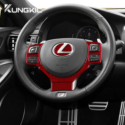 Внутренняя отделка из настоящего углеродного волокна для Lexus RC300 RC350 RC200T 2015-украшение наклейки на руль автомобиля