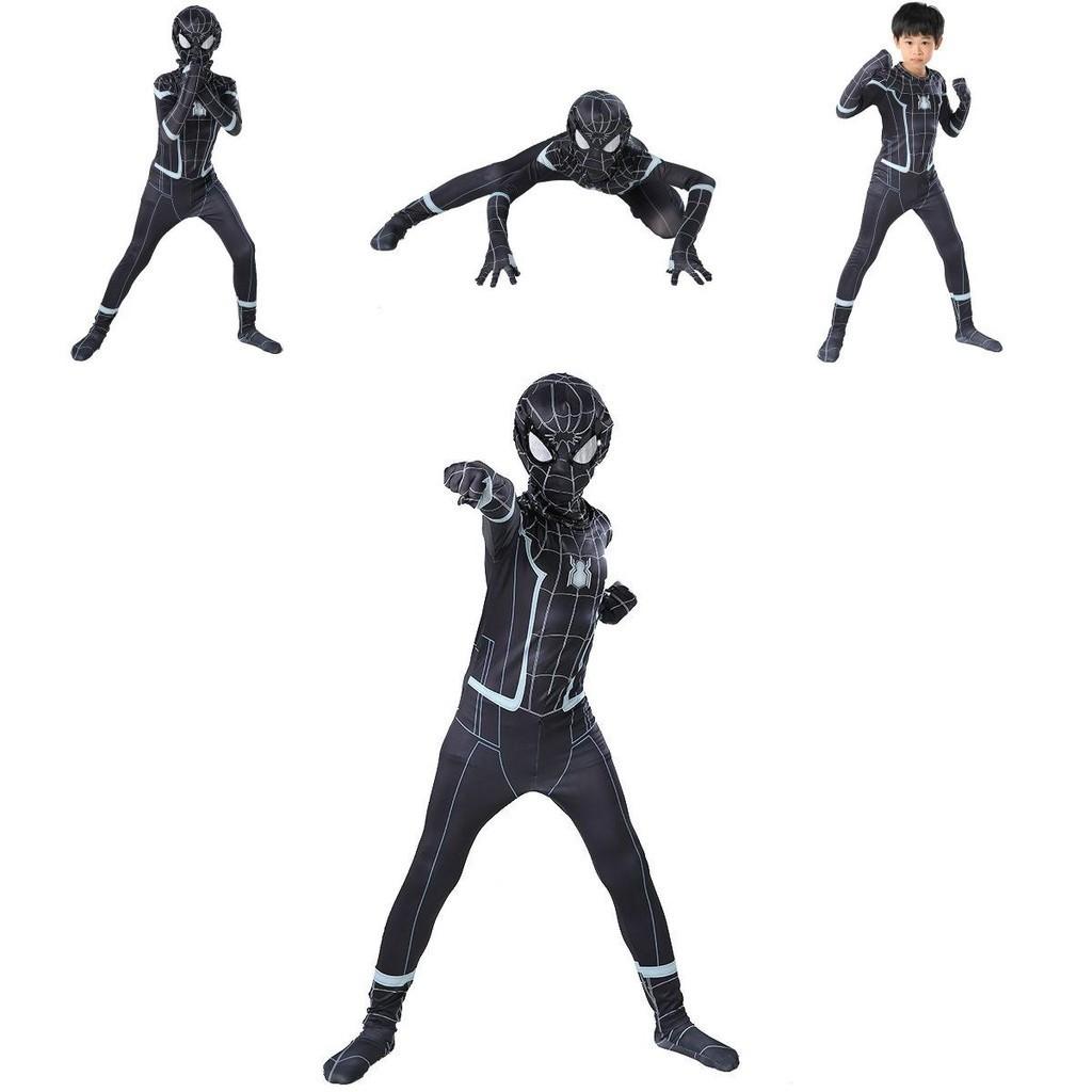 Потрясающий Черный Костюм Косплея Человек-Паук: Возвращение Домой Из Дышащего Материала Для Детей И Взрослых