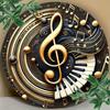 1 шт. Элегантный деревянный венок с музыкальными нотами и клавишами пианино, круглая настенная живопись размером 8x8 дюймов, эстетичный декор для дома и фермы, идеально подходит для крыльца и