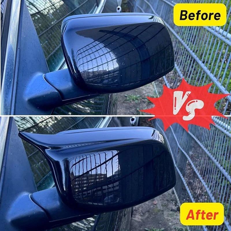 For BMW 5 Series E60 2004-2007 Glossy Black Carbon Fiber Pattern Rearview Exterior Side Mirror Caps 51167078359 51167078360