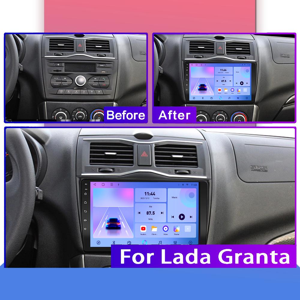 Автомобильное радио Android Auto Carplay для Lada Granta FL 2018-2024, мультимедийный проигрыватель, головное устройство, стерео, GPS-навигация, BT WIFI 1+16 ГБ