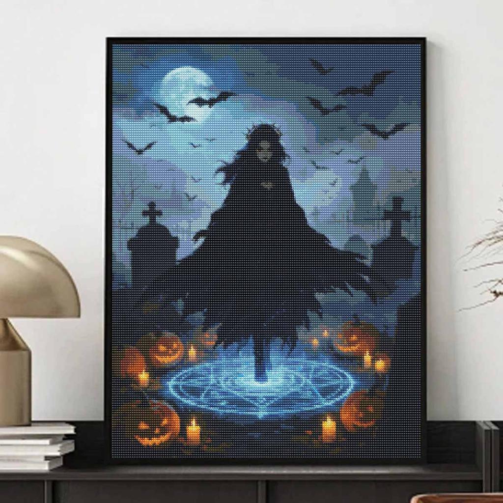 Halloween diamond painting kit gothic moon pumpkin magic handmade diy painting home decoration painting