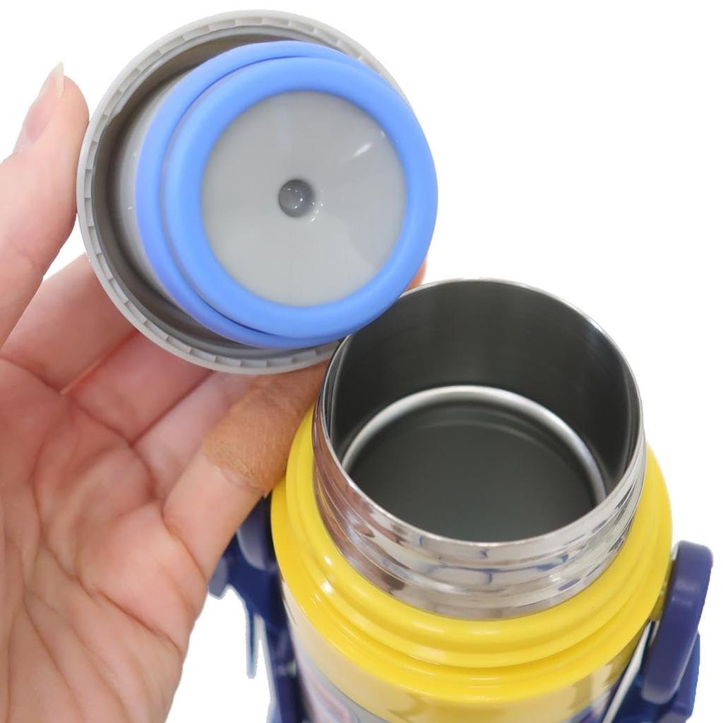 Skater Бутылка для воды из нержавеющей стали, двухсторонняя, для прямого питья, 470 мл, чашка для питья, 430 мл, легкая, Plarail 25, для мальчиков, термоизолированная, спортивная