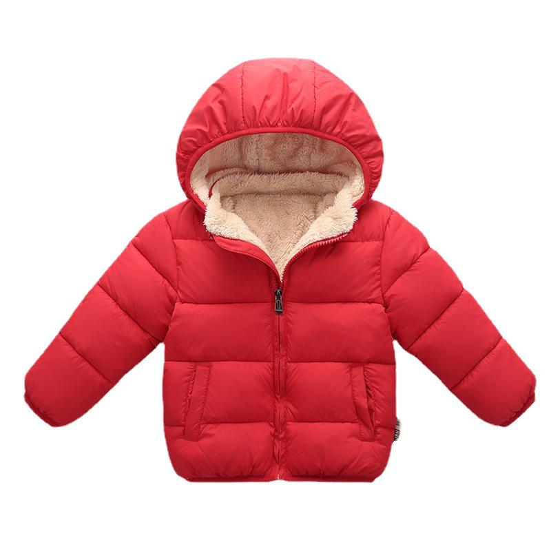 2022 Winter Children's Hooded Cotton Coat: Fleece-Lined, Thickened Down Jacket for Boys and Girls