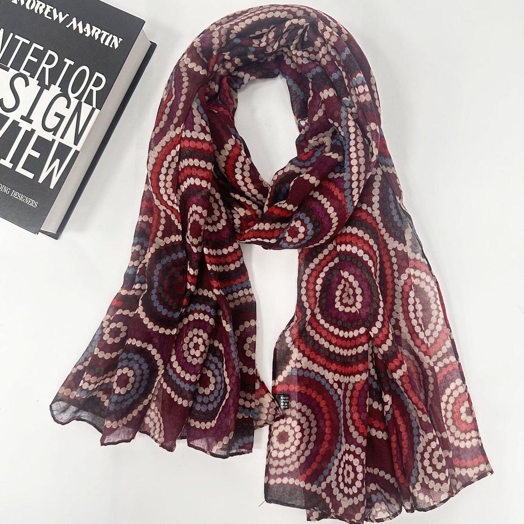 Женский oversized шарф с корейским хлопковым принтом: Модное пляжное полотенце и шелковый шарф, двойное использование для защиты от солнца