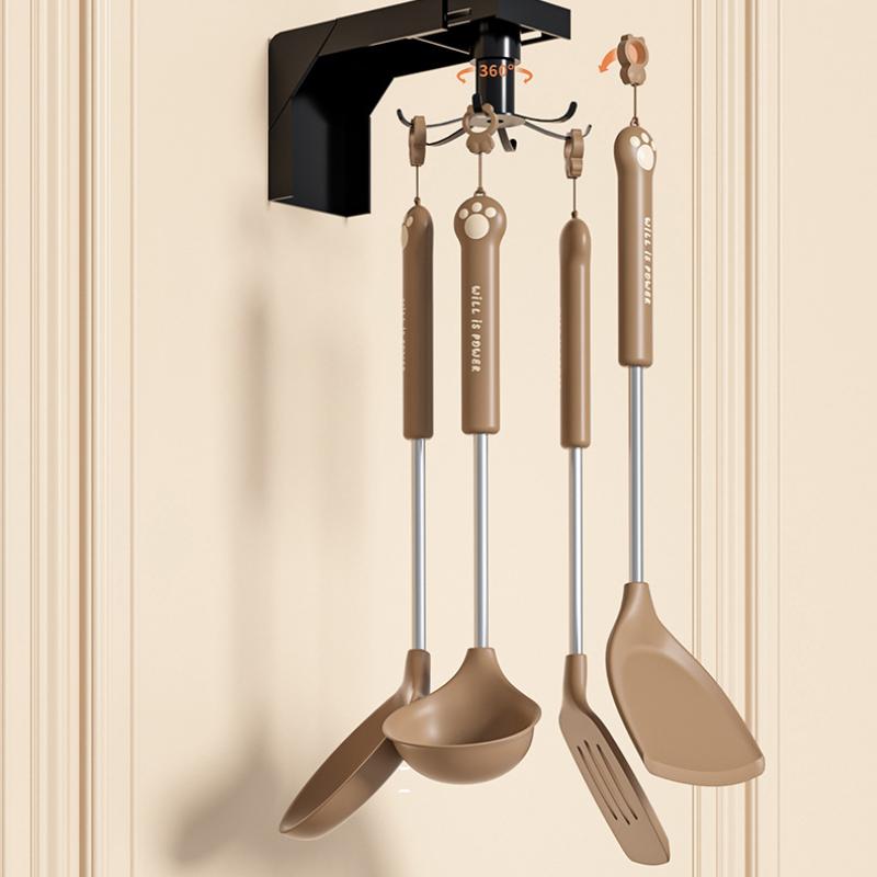 Silicone Kitchenware Utensils Non-stick PP Handle Spatula Cookware Ladle Egg Beaters Shovel Soup Spoon Kitchenware Set