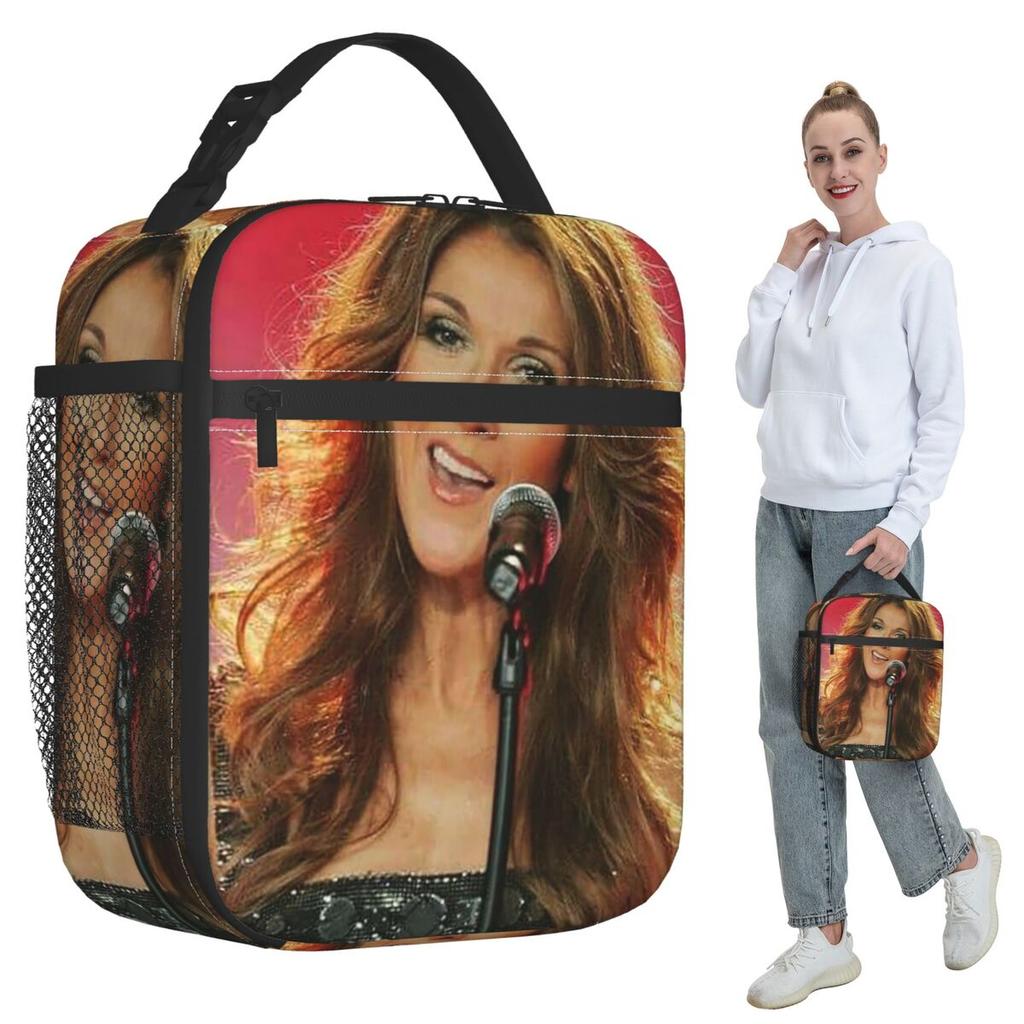 Celine Dion Insulated Lunch Bag for Women Office Cooler Thermal Food Box Tote Leakproof Lunch Boxes Container