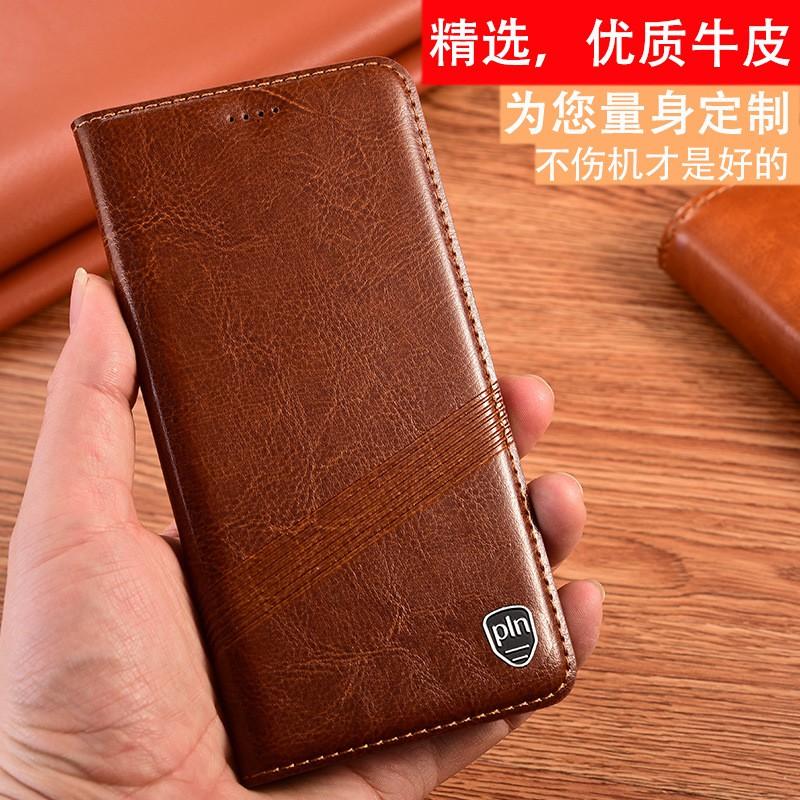 Genuine Leather Flip Case Galaxy S25 Plus S24 SE S23 S22 With Kickstand Magnetic Shockproof