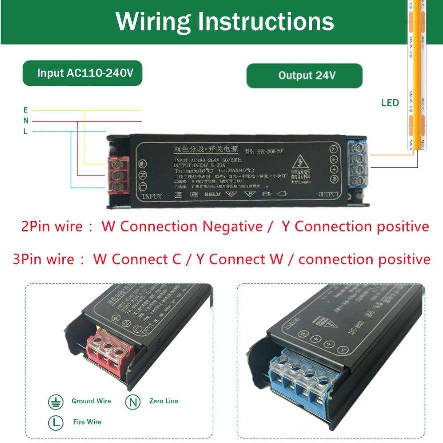 4 Modes Dimmable Power Supply 24V Lighting Transformers AC 180-264V 100W 200W 300W 400W for CCTV LED Strip Adapter Driver