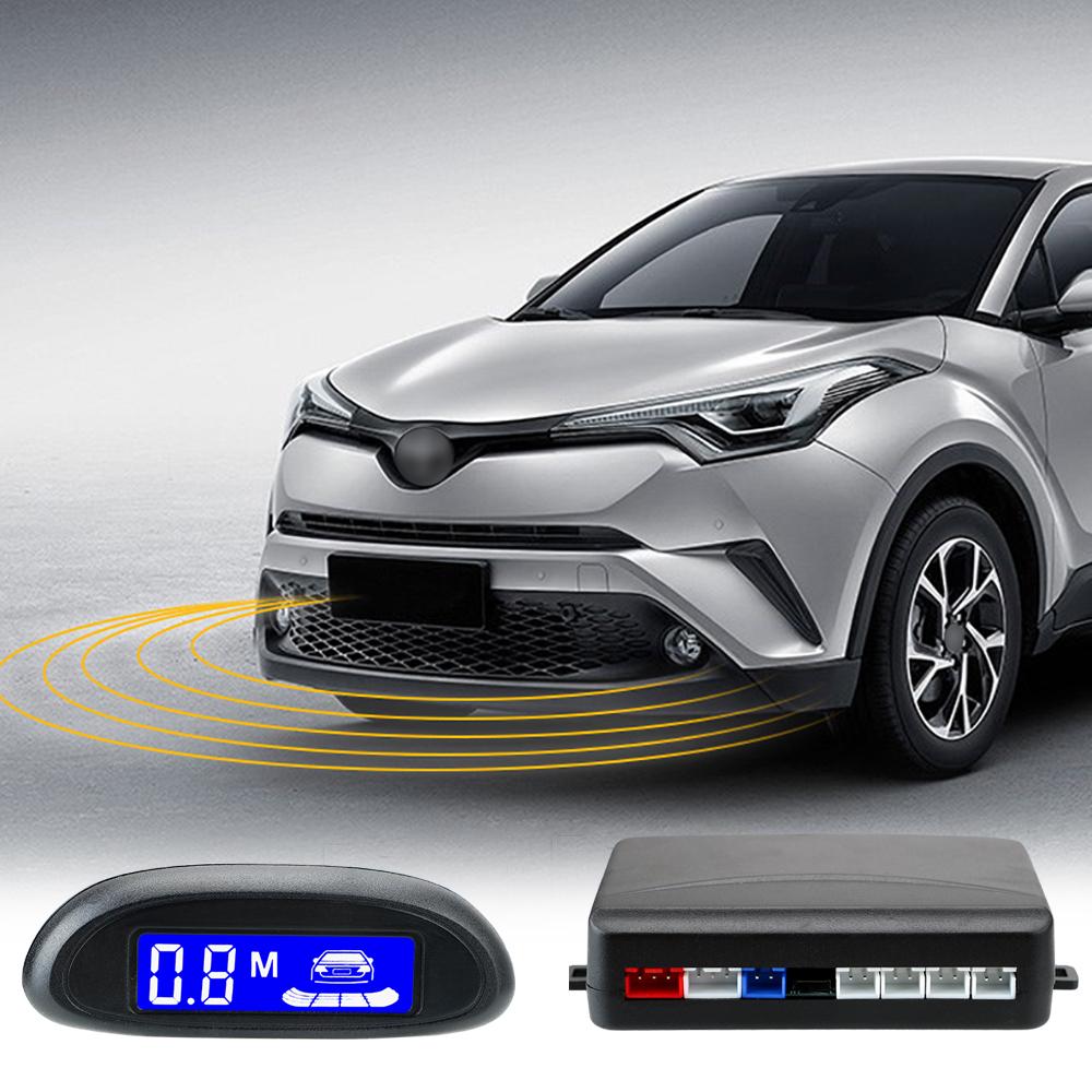 Датчик парковки для автомобиля с автопарктроником, светодиодный монитор заднего хода, 4 датчика, радар-детектор, система подсветки дисплея