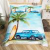Kids Surfboard Duvet Cover Twin Queen Hawaii Ocean Surfing Bedding Set Boys Teens Men Sea Coastal Flower Decor Comforter Cover