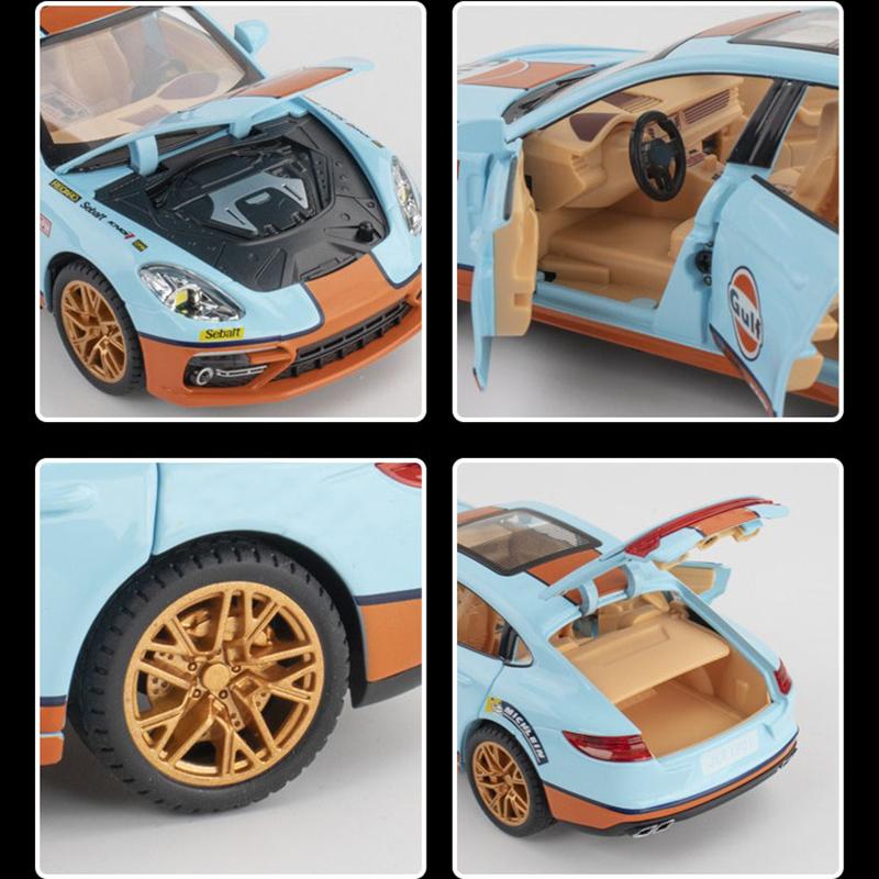 1/24 масштаб Panamera, литая под давлением модель автомобиля, игрушечный автомобиль с откатным механизмом, звуком и светом для детей, коллекция подарков для мальчиков и девочек